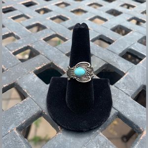 Vintage Turkish Turquoise Ring - Sterling Silver